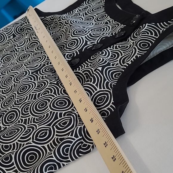 Kim Rogers sz 18 sleeveless geometric design black and white design dress - Picture 5 of 11